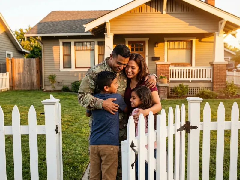 Casa americana con bandera - Préstamos VA